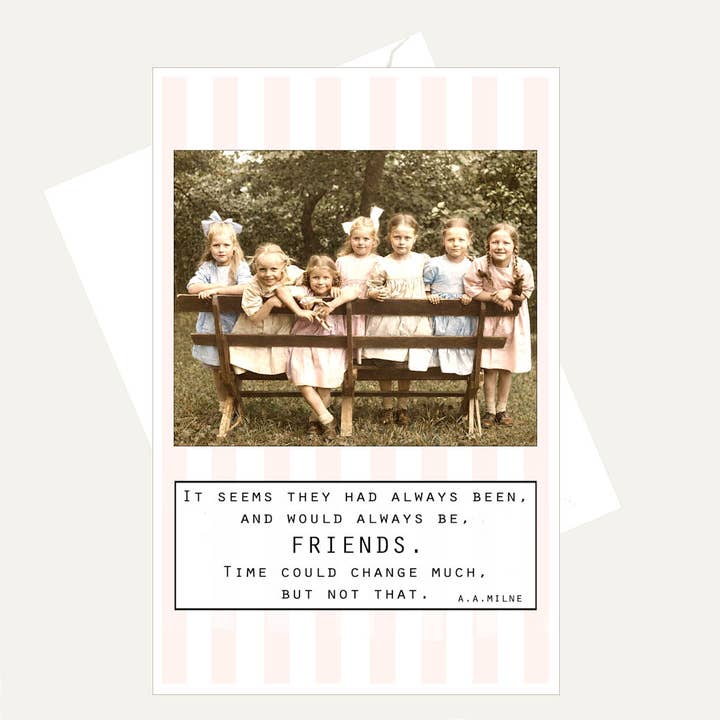 Old Photo Girlfriends - Seems They Had always Been - Card for wholesale by Bellflower Girl