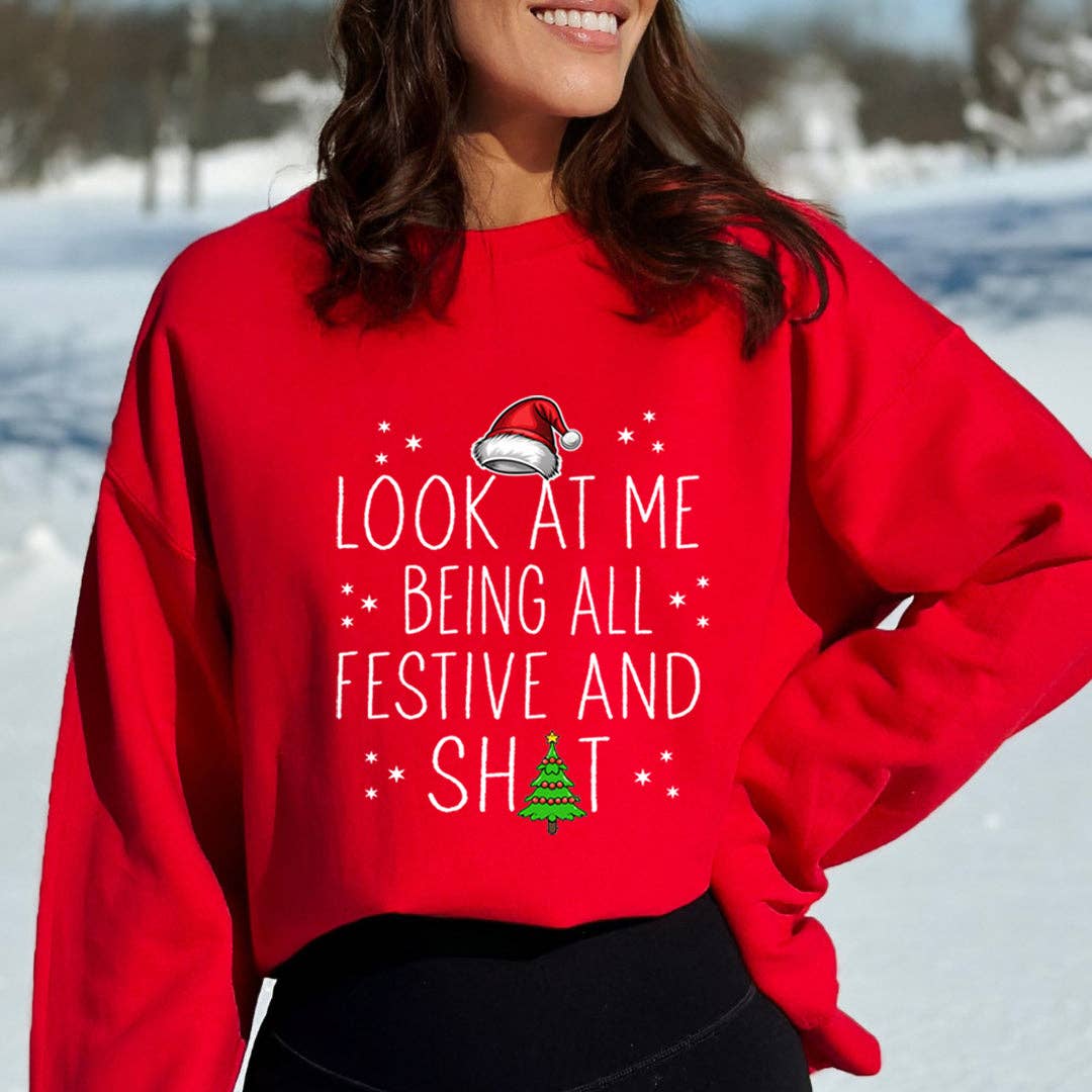 LA Shirt Company - Wholesale Graphic Sweatshirt - Women's - Being All Festive - Sweatshirt & Hoodie6