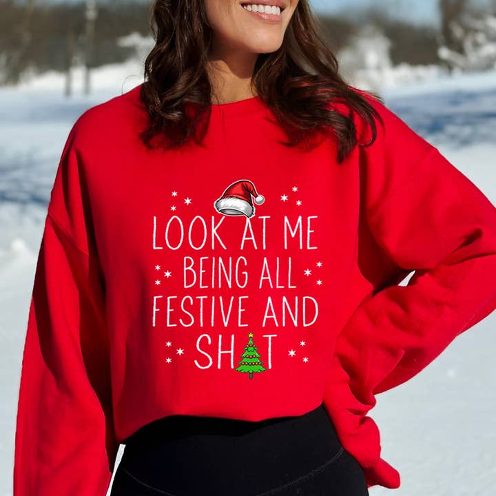 LA Shirt Company - Wholesale Graphic Sweatshirt - Women's - Being All Festive - Sweatshirt & Hoodie6