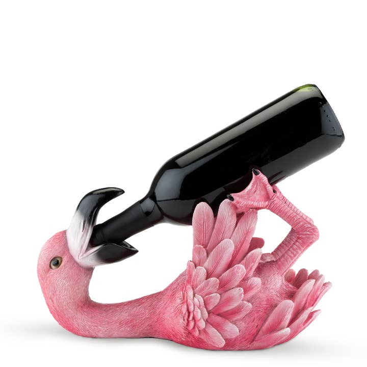 Decorative Animal Wine Bottle Holder Flirty Flamingo for wholesale by TRUE
