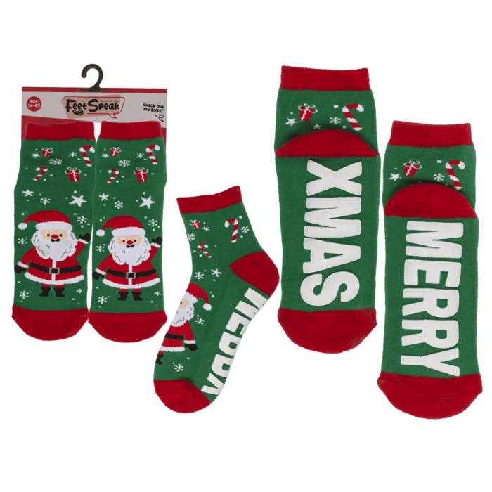 Out of the blue KG - Wholesale Socks - Unisex - Socks, with ABS sole, Merry XMas, one size,