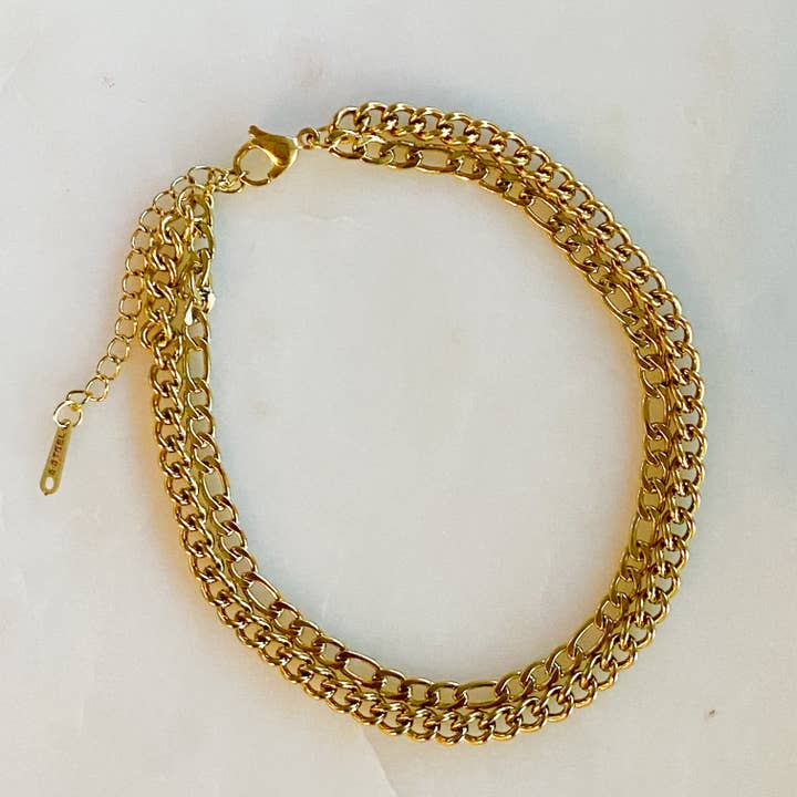 Ellison+Young - Wholesale Anklet - Double Chain Anklet
