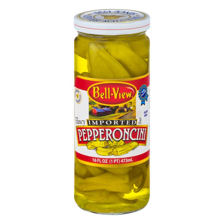 Gouden Griekse Pepperoncini 16oz. voor wholesale door Bell-View Brand Foods