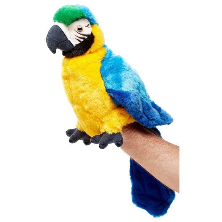 Uni Toys - Wholesale Stuffed/Plush Toy - Kids & Baby - Hand puppet parrot, with rotatable head - cuddly/plush toy