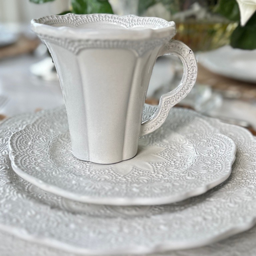 Arte Italica & Crown Linen Designs - Wholesale Coffee Mug - Merletto Antique Mug7