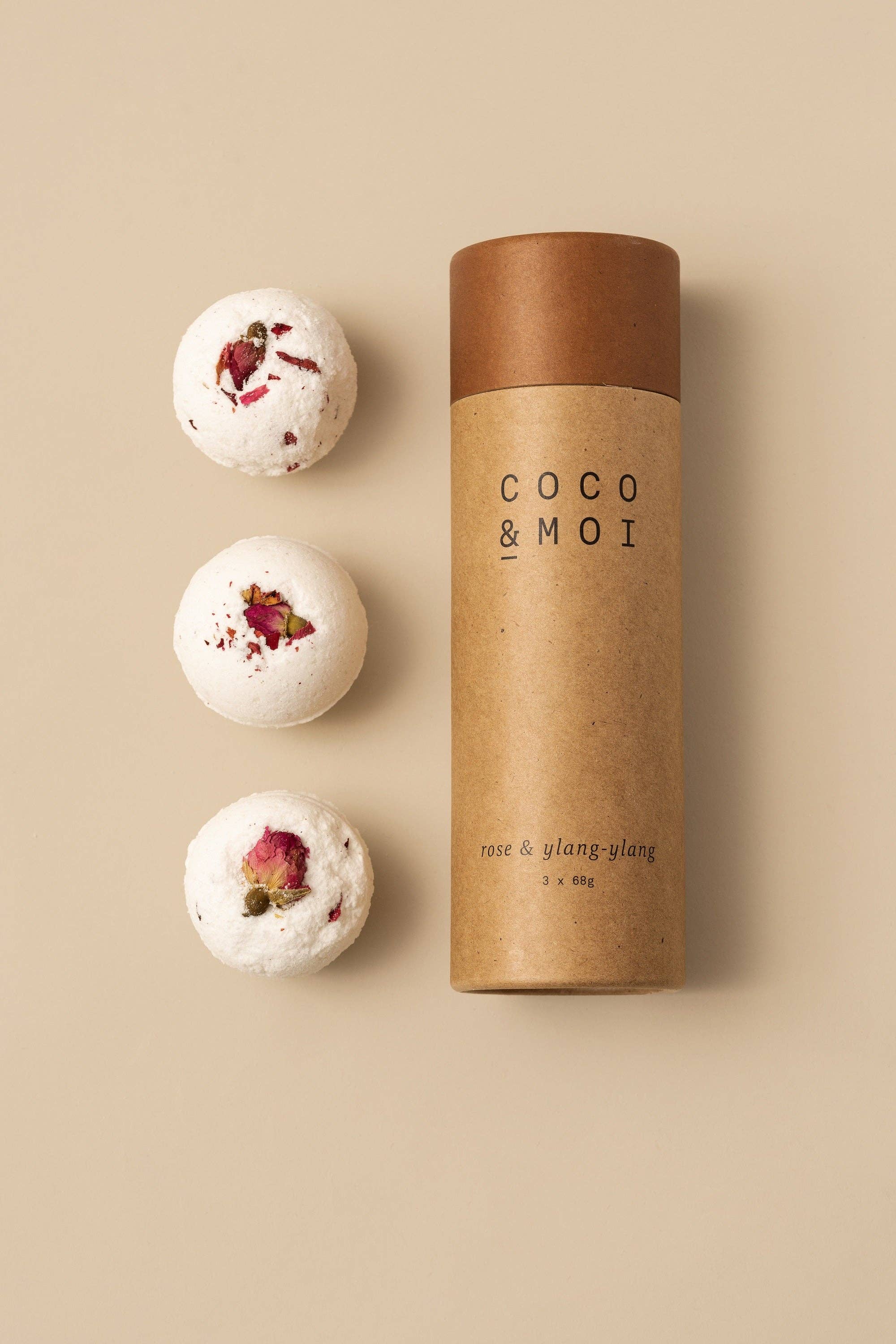 COCO & MOI - Wholesale Bath Bomb/Fizz - Bombe de Bain Rose & Ylang Ylang2