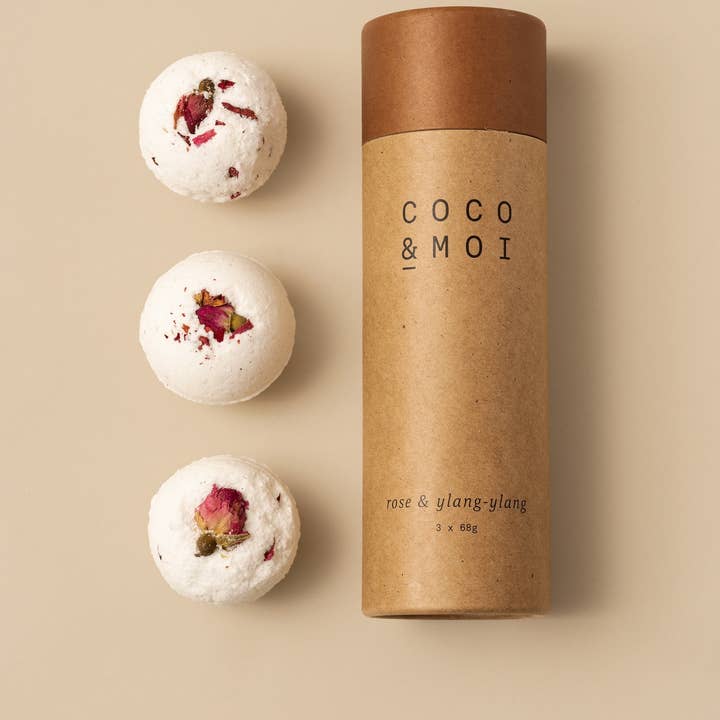 COCO & MOI - Wholesale Bath Bomb/Fizz - Bombe de Bain Rose & Ylang Ylang2