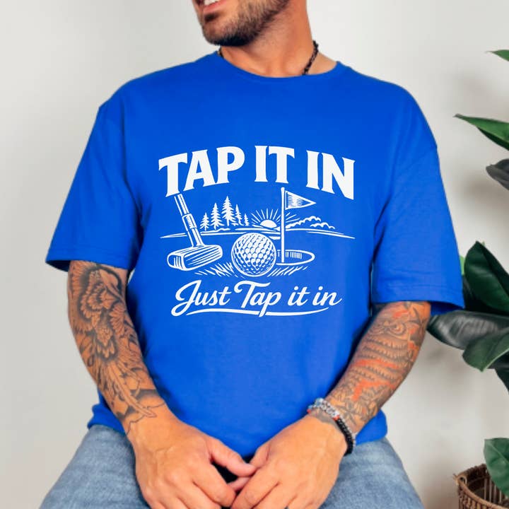 Just Tap It In Men’s Graphic T-Shirt Golfing for wholesale by Gia Gifts Boutique