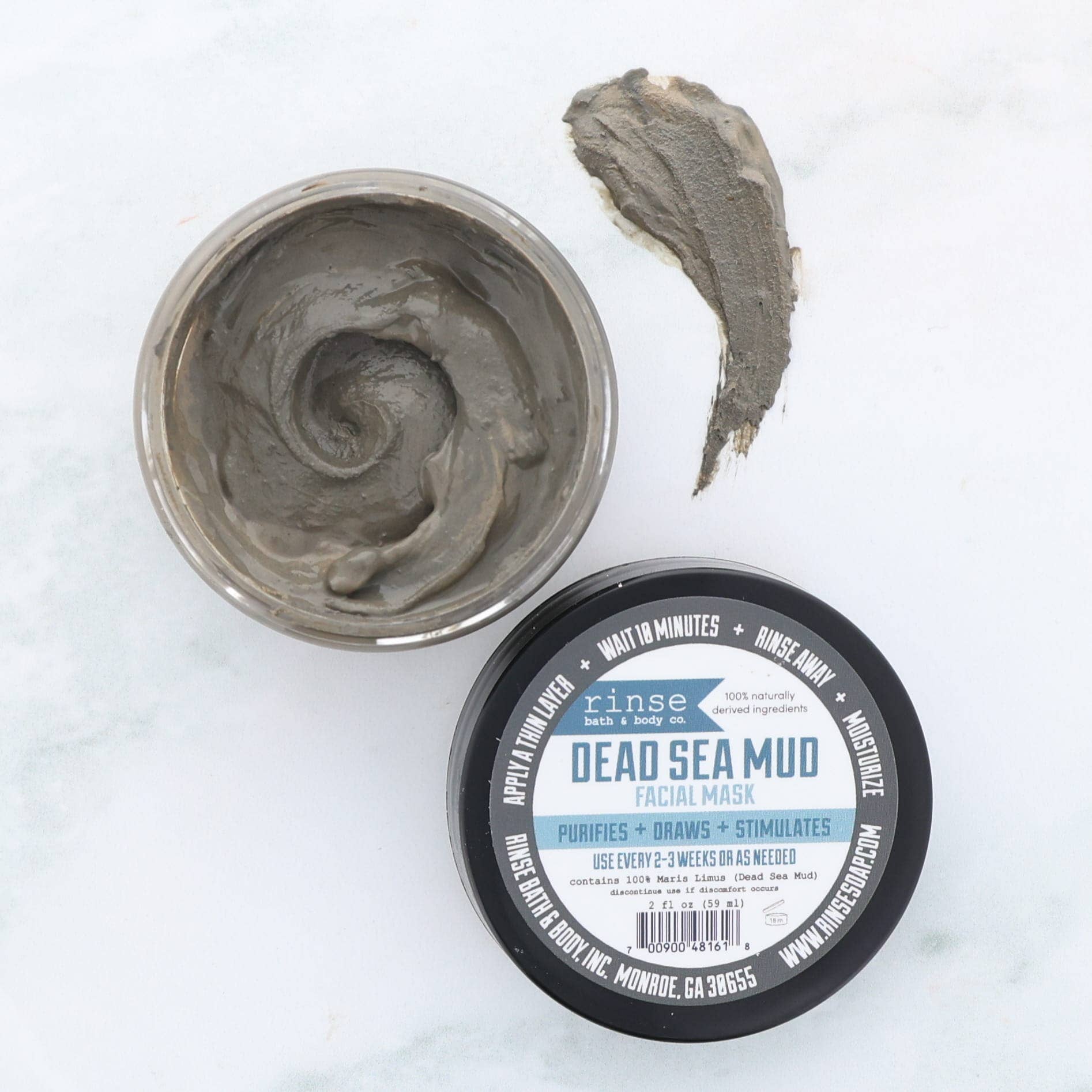 Rinse Bath Body Inc - Wholesale Skincare Face Mask - Dead Sea Mud Mask | 4oz | Detoxifying Face & Body Mask3