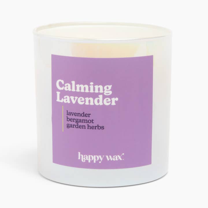 Vela calmante de lavanda de una sola mecha para venta al por mayor de Happy Wax