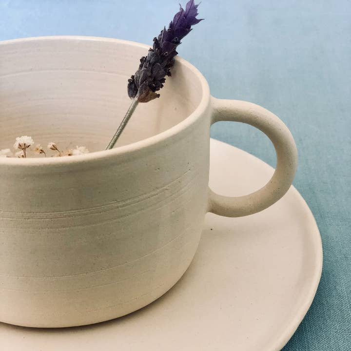 The Barclay Studio - Venta al por mayor Taza - Taza Grande Blanco Crudo