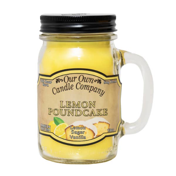Our Own Candle Company - Wholesale Jar/Filled Candle - Lemon Pound Cake 13 Ounce Mason Jar Candle