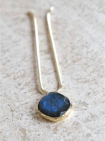 Labradorite Elegance Hair Jewel for wholesale by Atelier Leblanc