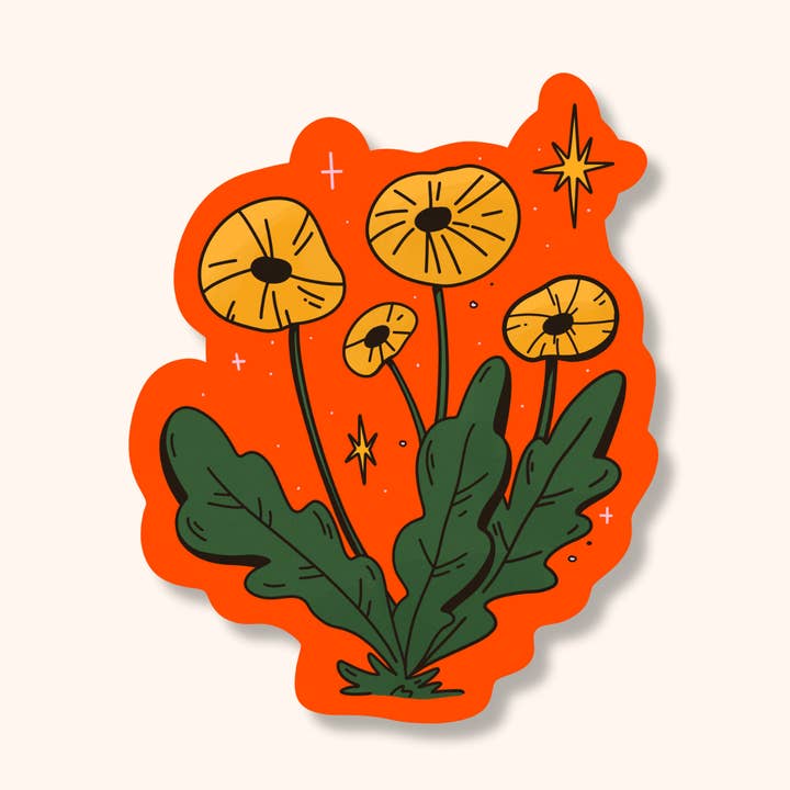 Bold Dandelion-Inspired Sticker | Modern Floral Vinyl Decal for wholesale by Brush & Bird Paper Co.