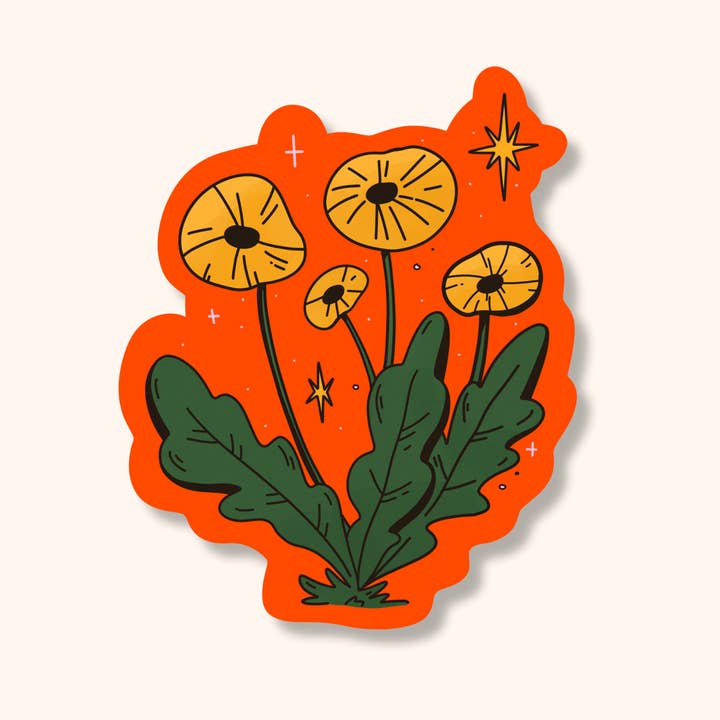 Bold Dandelion-Inspired Sticker | Modern Floral Vinyl Decal for wholesale by Brush + Bird Paper Co.