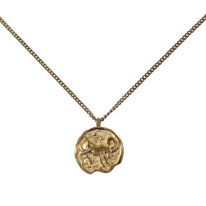 Collares con colgante del zodiaco chapados en oro de 12 piezas para venta al por mayor de Modern Opus