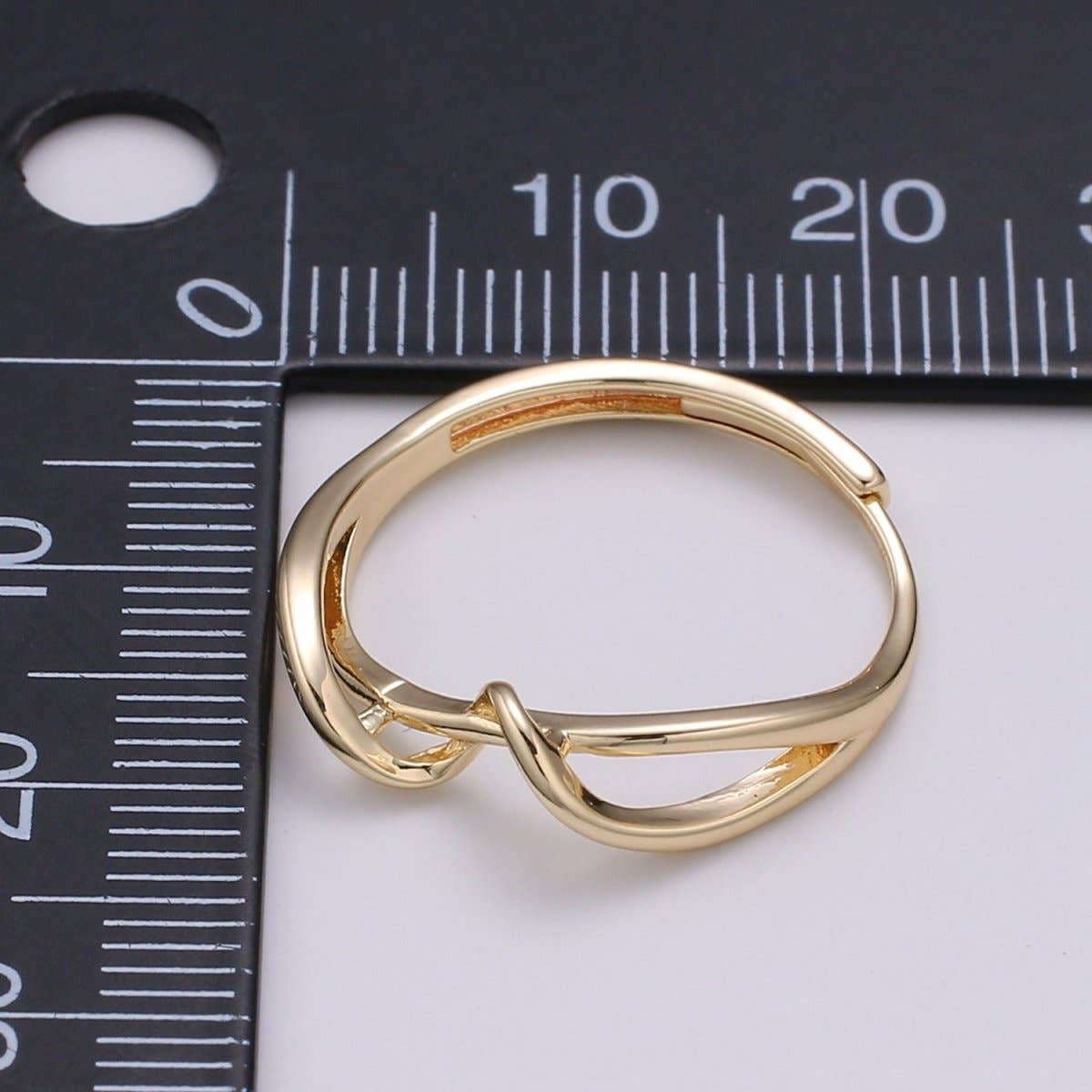 Aim Eternal - Wholesale Band/Stacked Ring - Simple Wave Gold Filled adjustable Ring R-2501