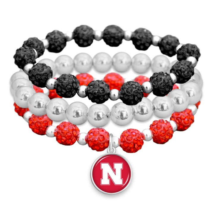 Nebraska Cornhuskers Amanda Stack Bling Bracelet Set for wholesale by From The Heart