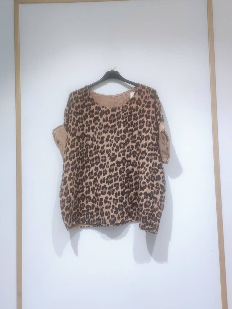Pomelo paris - Venta al por mayor Blusa - Mujer - Blusa Leopardo COTTON GAS1
