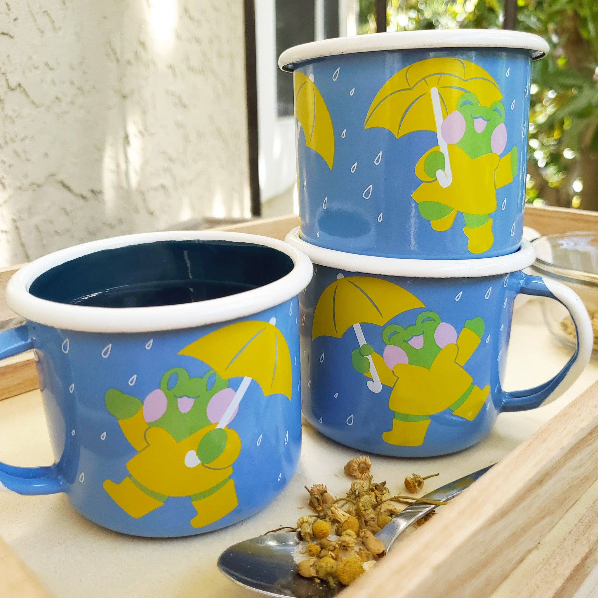 Kittygorian - Wholesale Coffee Mug - Rainy Day Enamel Mug2
