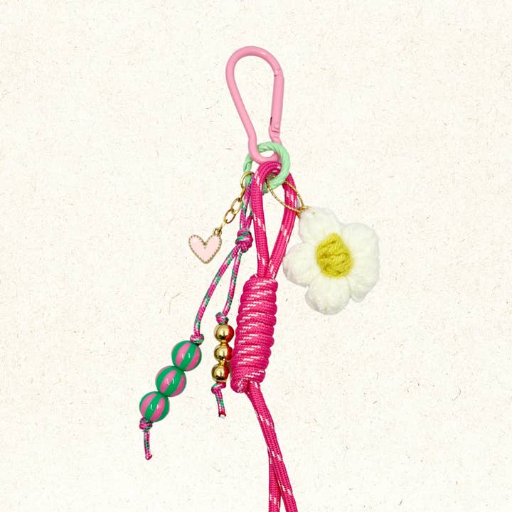 Schlüsselanhänger Bag Charm Rosa Mit Gelber Blume (Kopieren) für den Großhandel von Bits of Bliss