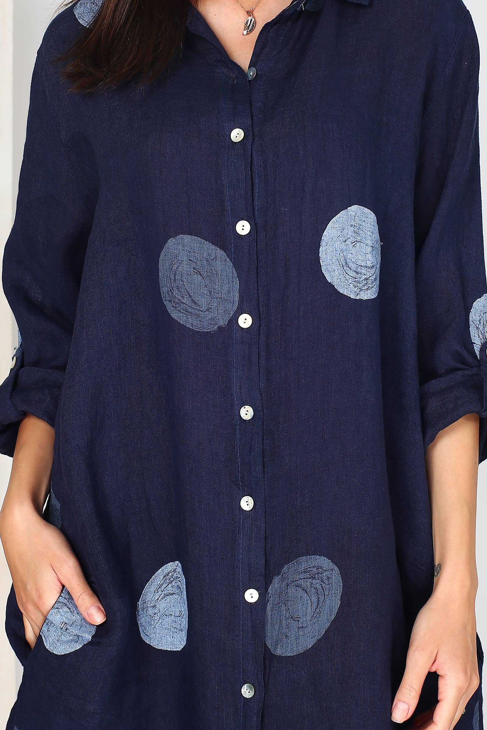 ORNELLA PARIS – Großhandel Kleid – Damen – LEL-R197A Leinenkleid22