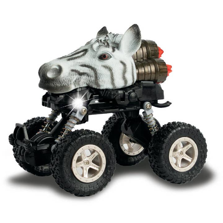 Wild TurboHeadz Pull Back Off-Roaders - Zebra for wholesale by Deluxebase
