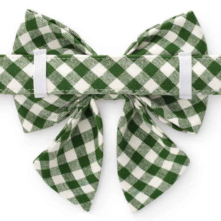 The Foggy Dog - Vente Nœud papillon – chien - Mini nœud Gingham Hunter vert pour femme HTH x TFD