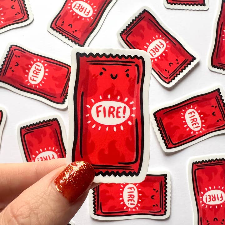 Taco Sauce Mini Sticker (Fire) for wholesale by Shop Emily M