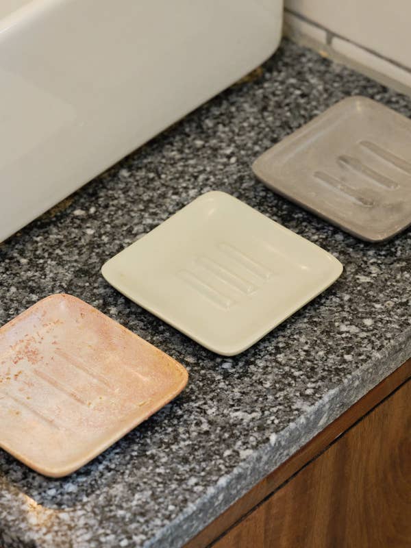 Soapstone Natural Square Soap Dish for wholesale by AARVEN