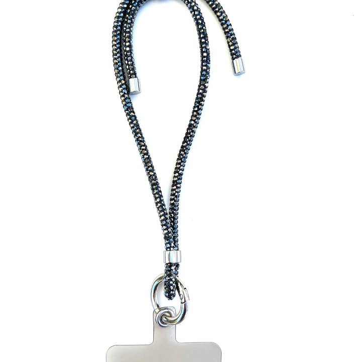 Wristlet Phone Strap I Gray Sparkle for wholesale by PHONELACE
