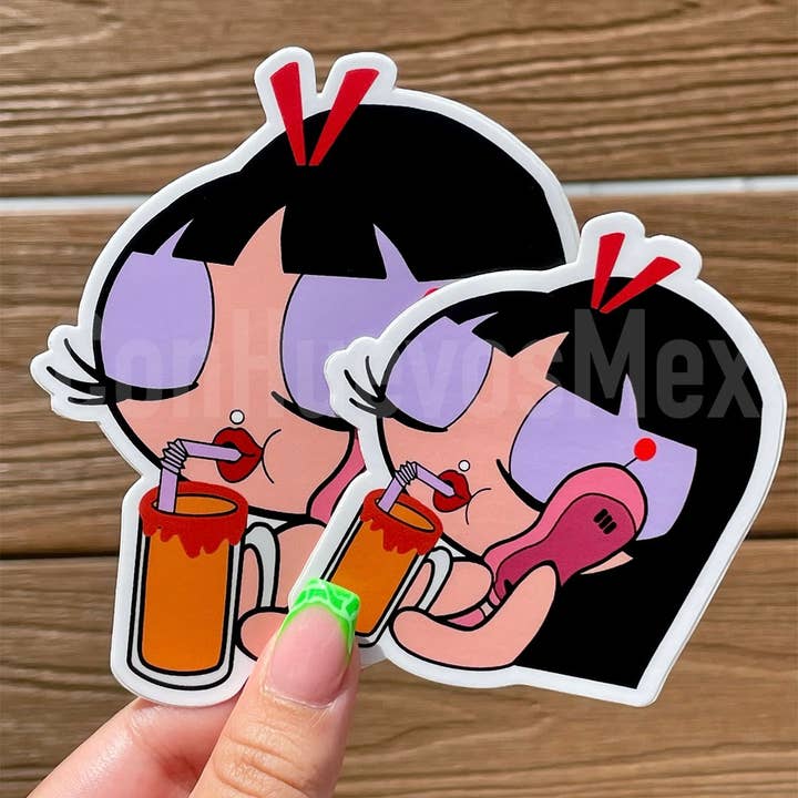 Con Huevos Mex - Wholesale Sticker - Powerpuff Girls Blossom Michelada Sticker