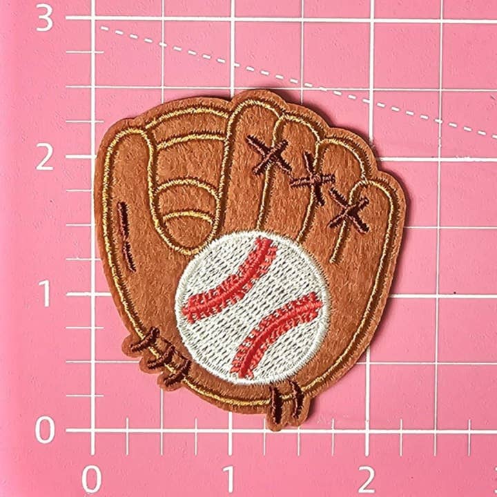 Scratch Decor - Wholesale Patch - Baseball and Glove Mitt Embroidery Iron On Patch