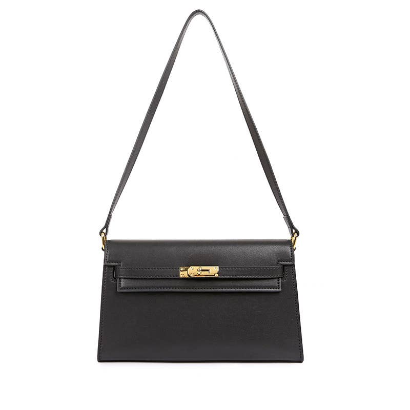 Sook Stainable - Vendita all'ingrosso Tracolla - Donna - Borsa a tracolla a busta in vera pelle con chiusura metallica0