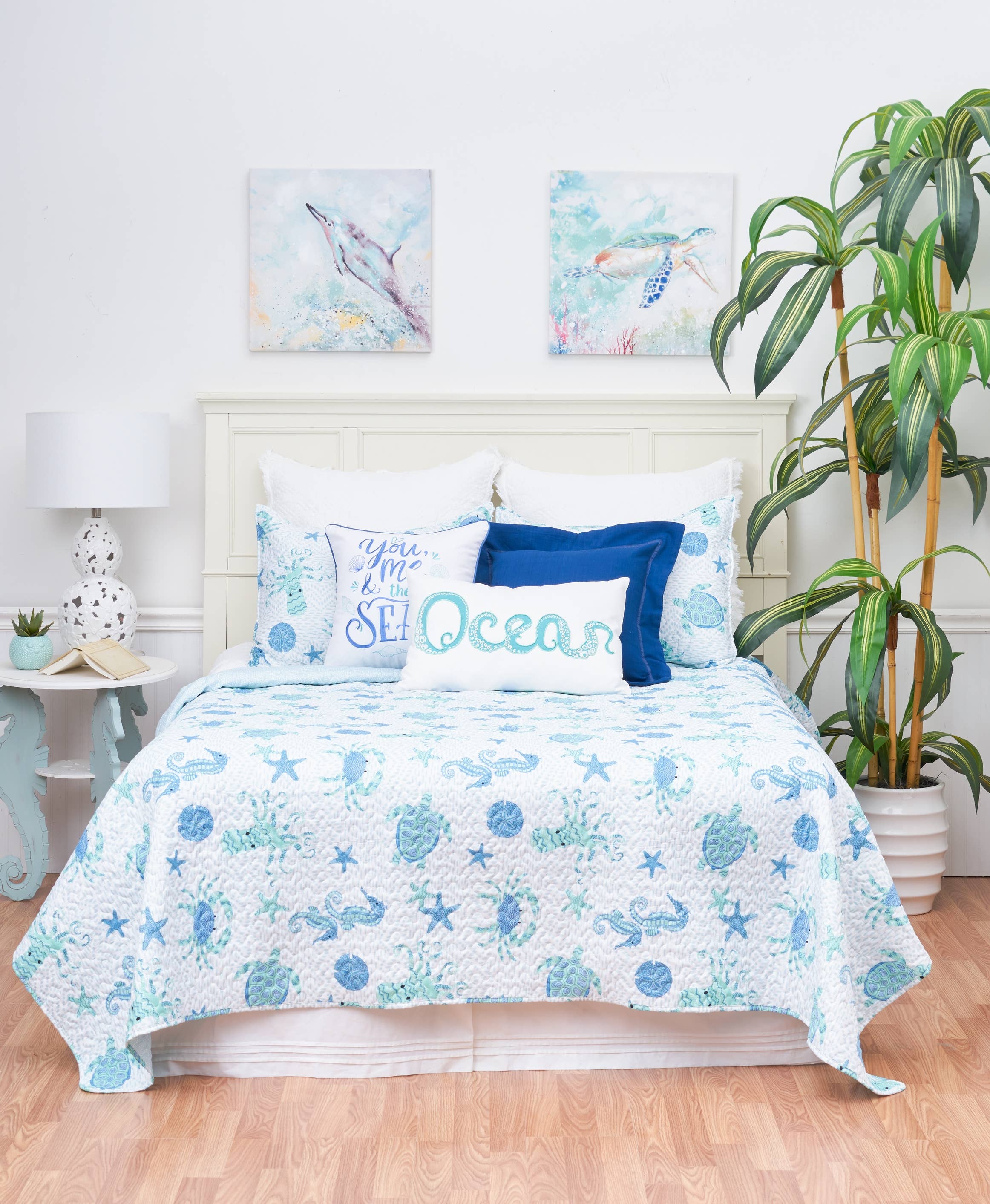 C&F Home - Vente Parure de lit - Parure de lit Outlook Beach Blue Coastal