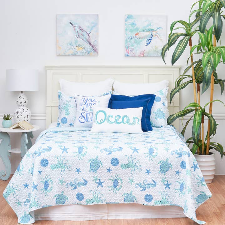C&F Home - Wholesale Bedding Set - Outlook Beach Blue Coastal Quilt Set