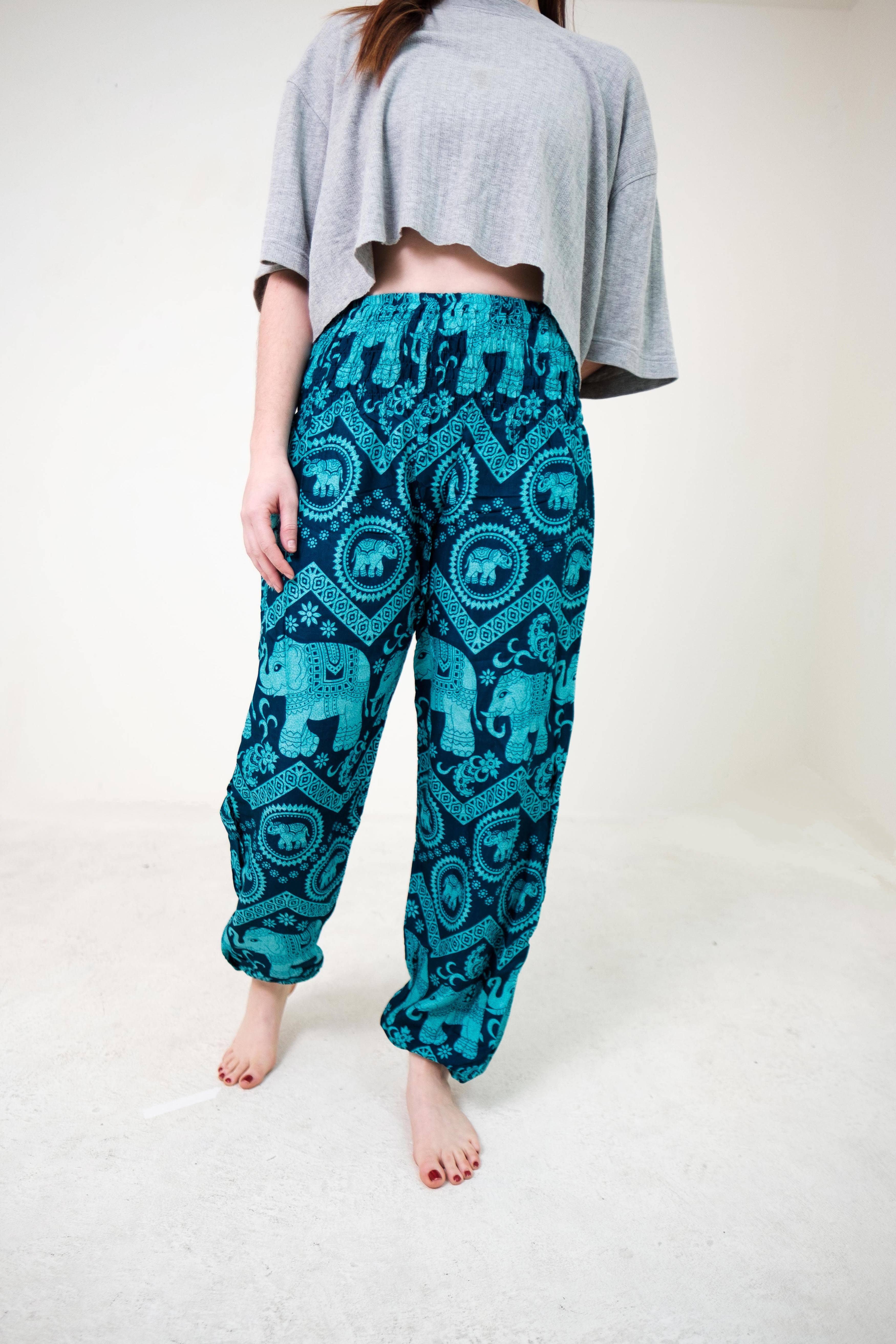 The Elephant Temple - Wholesale Pants - Women's - Tribal Elephant Pants-Teal0