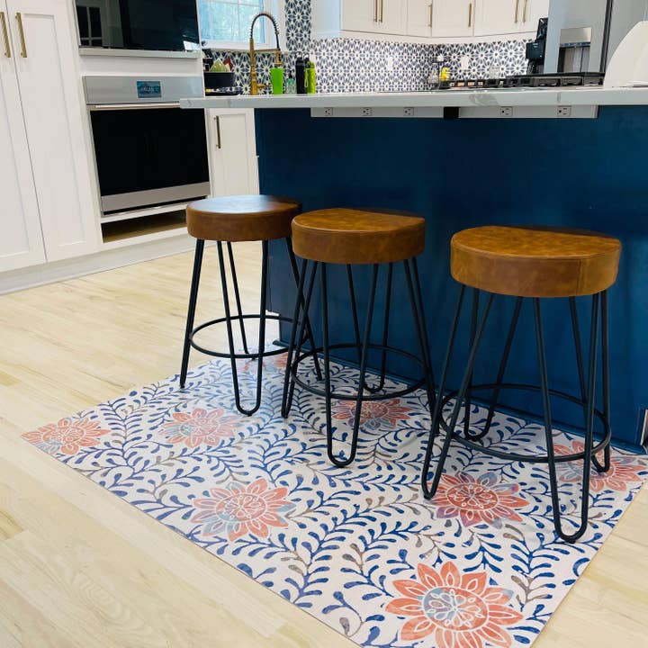 Kelly FloorFlat | Blue - Premium Vinyl Mat for wholesale by Carolina Creekhouse