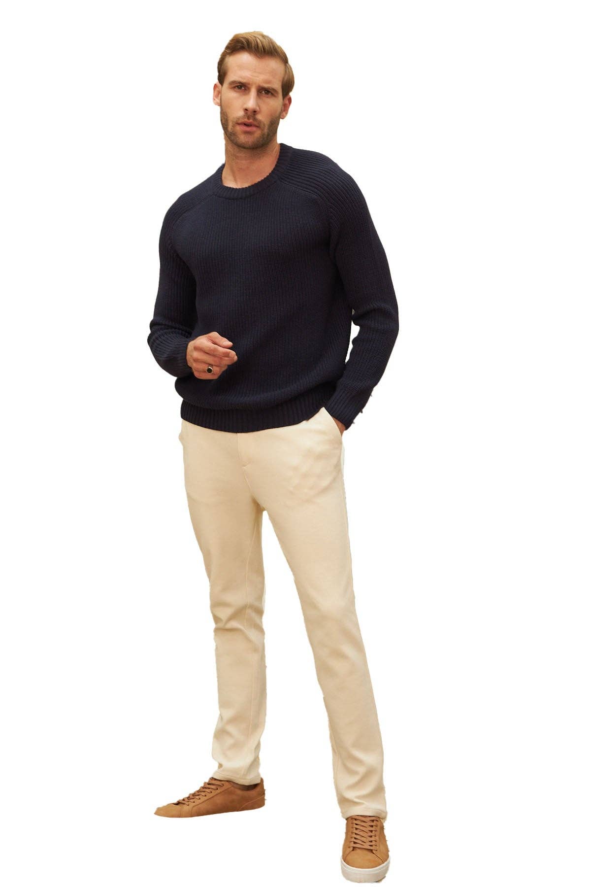 Wear Sierra - Wholesale Knit Sweater - Men's - Men's Long Sleeve Crewneck Mid-Weight Pullover Sweater39