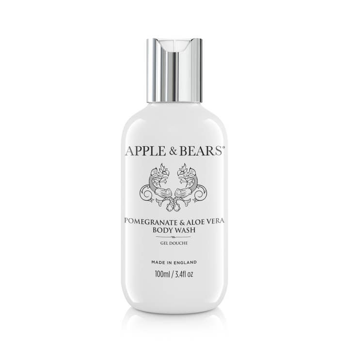 APPLE & BEARS – Großhandel Bade- & Körperpflege-Set – Reiseset mit Granatapfel und Aloe Vera, Wash & Lotion, 100 ml/3.42