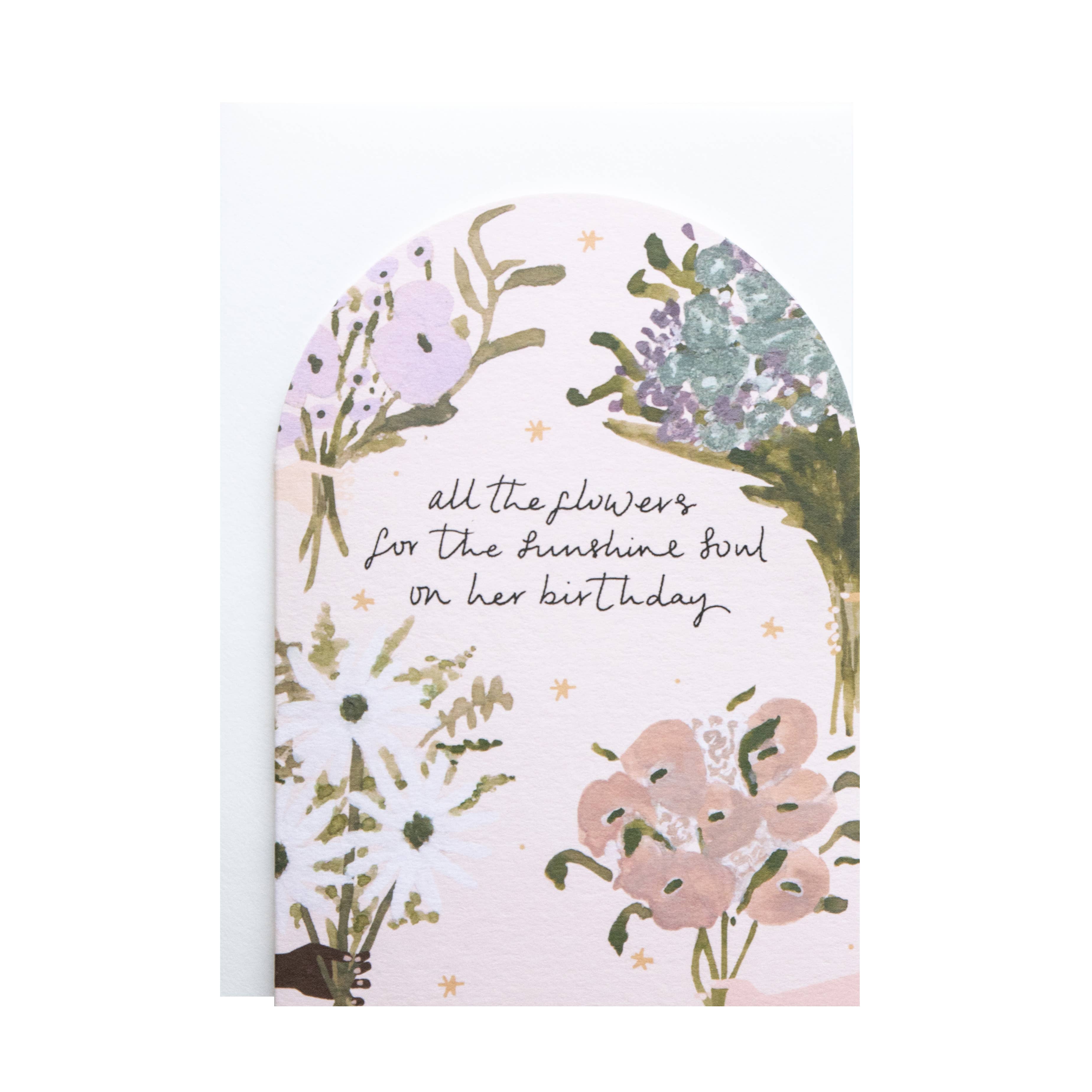 The Hidden Pearl Studio - Wholesale Birthday Card - 'Flowers For The Sunshine Soul' Birthday Card1