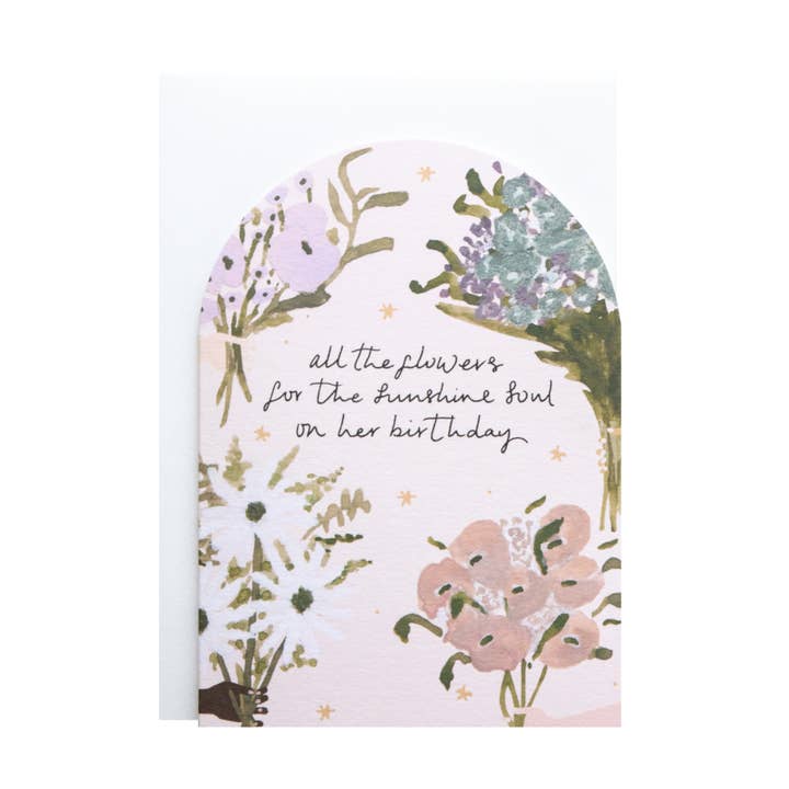 The Hidden Pearl Studio - Wholesale Birthday Card - 'Flowers For The Sunshine Soul' Birthday Card1