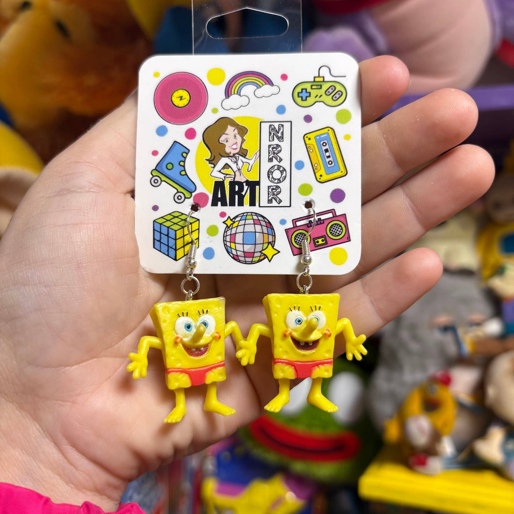 NO RHYME OR REASON ART - Wholesale Dangle Earrings - Spongebob in a Speedo Earrings - 2011 - Vintage, Upcycled5