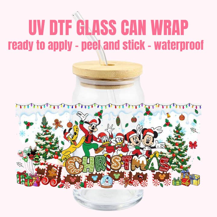 UV DTF Cup Wrap Christmas #260 for wholesale by One Stop Cups
