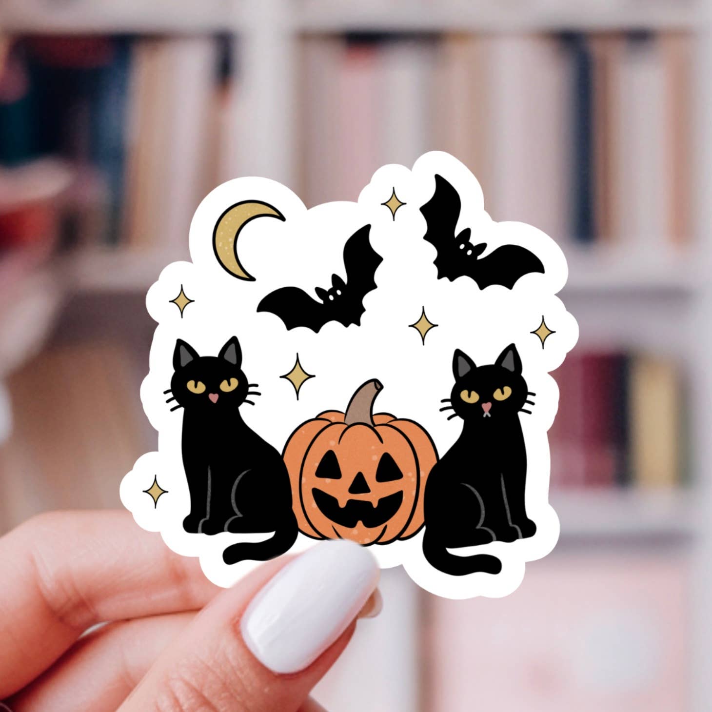 Indie Heart Studio - Wholesale Sticker - Vintage Black Cats Sticker – Halloween, Glossy Vinyl