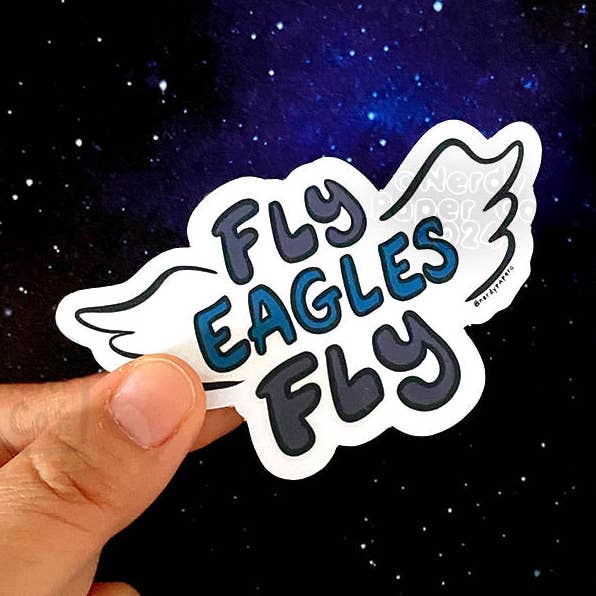 Fly, Eagles Fly - Hand Drawn Waterproof Vinyl Sticker for wholesale by NERDY PAPER CO.