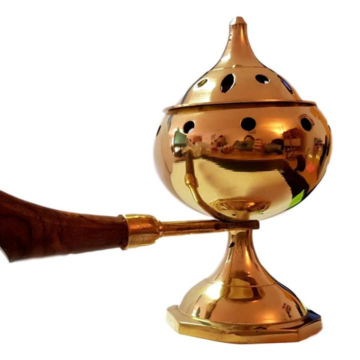 Encensoir Laiton Avec Manche En Bois#82 pour la vente par WLM