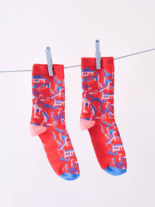 Mønstret Print Strømper Trapper for engroshandel hos Bleu tango