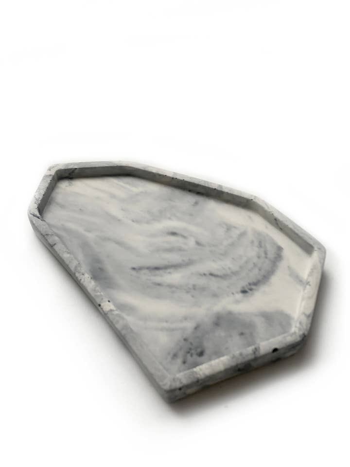 Medium Concrete Catch All Tray - Light Marble for wholesale by Known Goods Co.