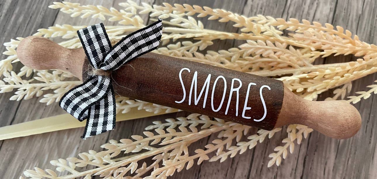 AH Designs 15 - Wholesale Decorative Tabletop Object - 7” Fall theme Farmhouse Tier Tray Mini Rolling Pin6